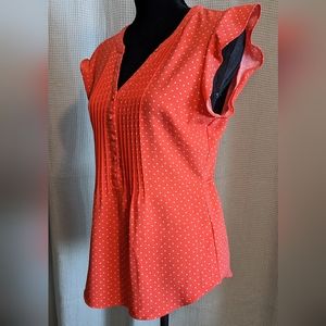 ModCloth Salmon Tie-Back Blouse Size M